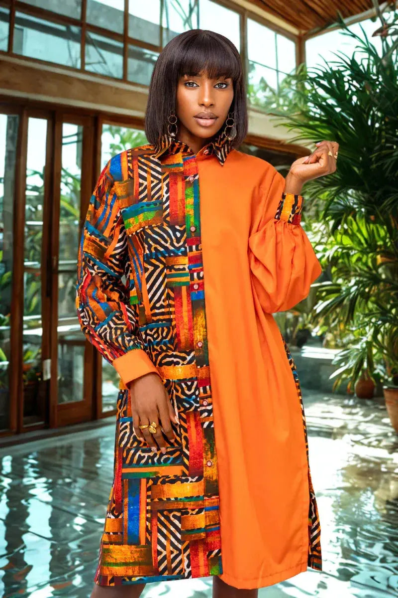 Power Clash Shirt Dress.